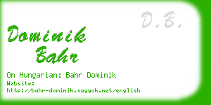 dominik bahr business card